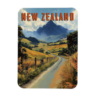 Vintage New Zealand Travel  Magnet