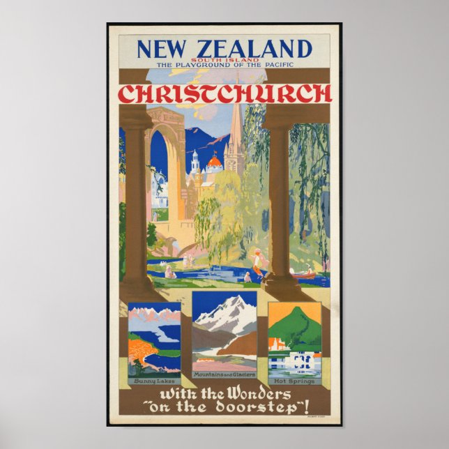 Vintage New Zealand Travel Poster (Front)