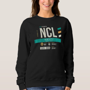 Vintage Newcastle Ncl Airport Code Retro Travel Da Sweatshirt