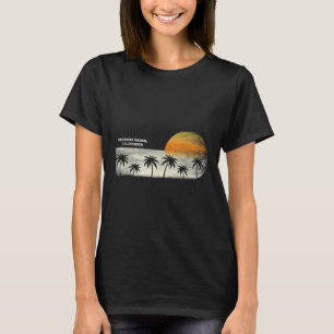 Vintage Newport Beach Ca Ocean Sunset And Palm Tre T-Shirt