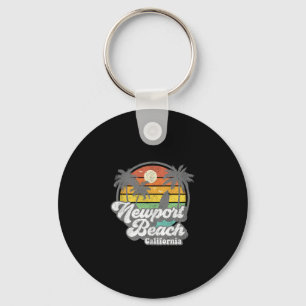 Vintage Newport Beach California Ca Surfing Retro Key Ring