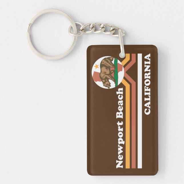 Vintage Newport Beach California Key Ring (Front)
