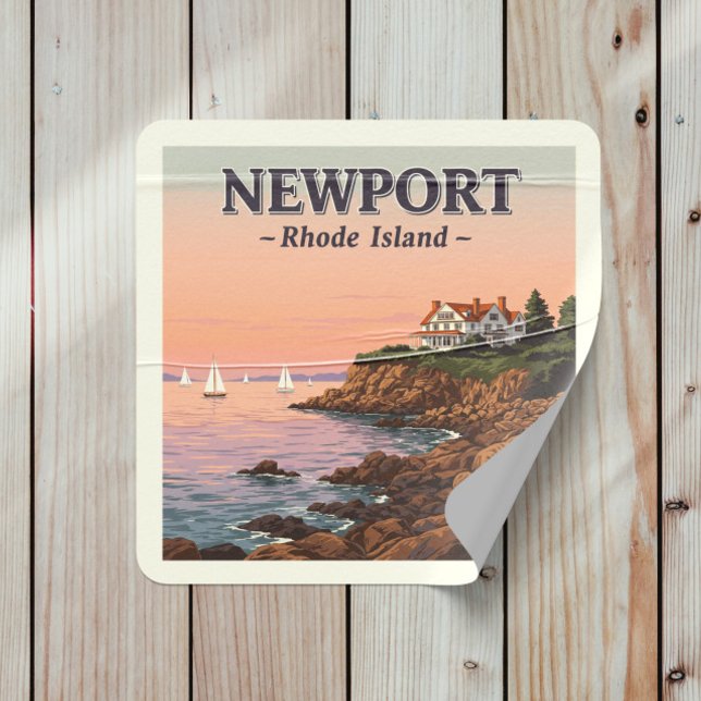 Vintage Newport Rhode Island Square Sticker (Creator Uploaded)