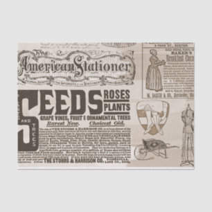 Vintage News Paper Ads 10x15 Decoupage