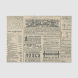 Vintage Newspaper Ads Tissue Paper