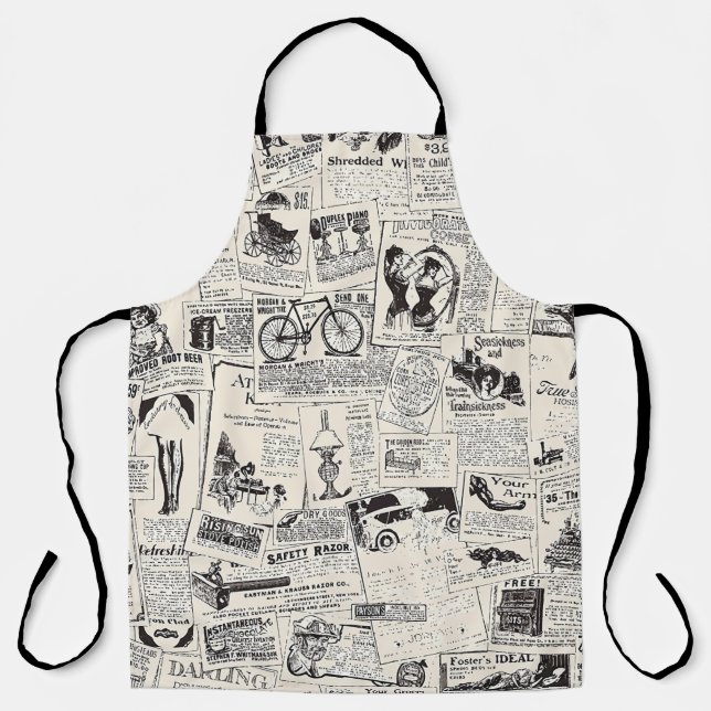 Vintage Newspaper   Apron (Front)
