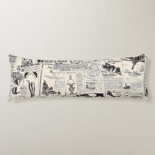 Vintage Newspaper Body Cushion