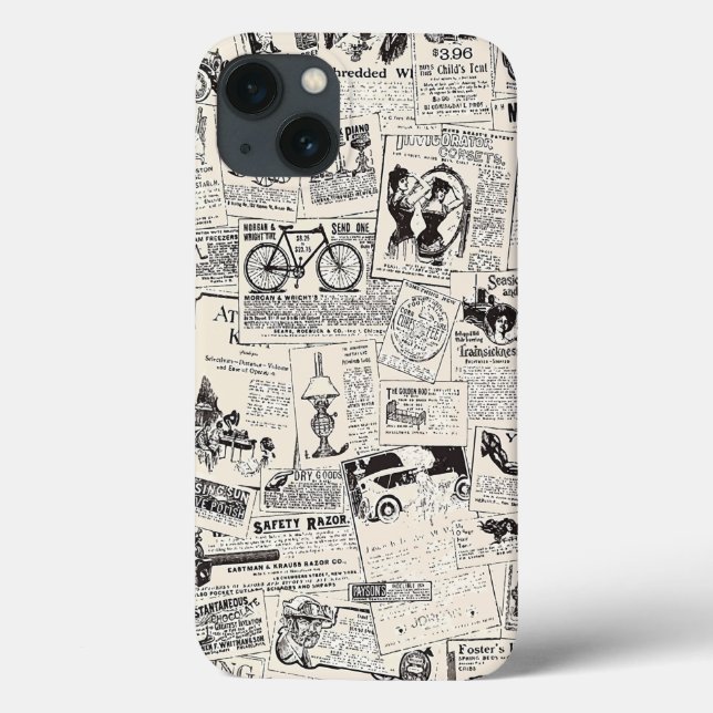 Vintage Newspaper  Case-Mate iPhone Case (Back)