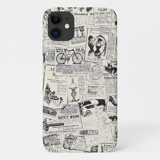 Vintage Newspaper Case-Mate iPhone Case (Back)