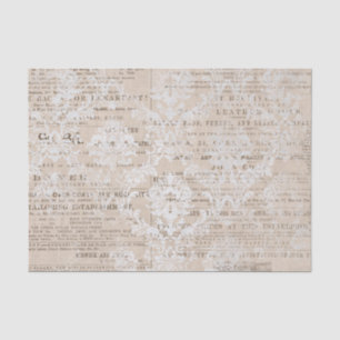 Vintage Newspaper Collage Tissue Paper