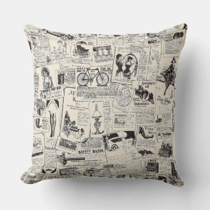 Vintage Newspaper Cushion