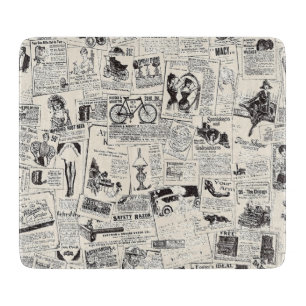 Vintage Newspaper Cutting Board