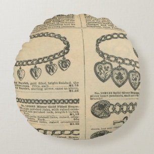 Vintage Newspaper design Round Cushion