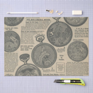 Vintage Newspaper design Tissue Paper