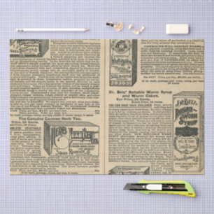 Vintage Newspaper design Tissue Paper