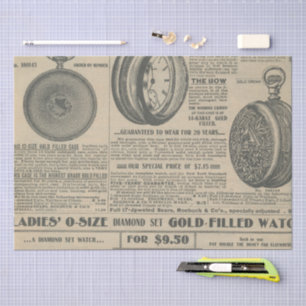 Vintage Newspaper design Tissue Paper