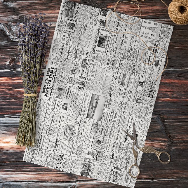Vintage Newspaper Ephemera Decoupage Tissue Paper (Creator Uploaded)