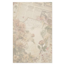Vintage Newspaper Floral Aesthetic Letter Writting