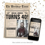 Vintage Newspaper Fun Custom Photo 40th Birthday  Invitation<br><div class="desc">Vintage Newspaper Fun Custom Photo 40th Birthday Invitation. A cool and humourous birthday invitation design that looks like a vintage newspaper!  It is customisable and can be used for any age birthday party! Need help with this design template? Contact the design by clicking on the 'Message' button below.</div>
