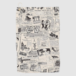 Vintage Newspaper Golf Towel