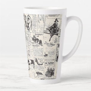 Vintage Newspaper Latte Mug