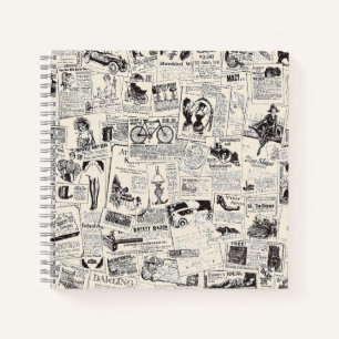 Vintage Newspaper  Notebook