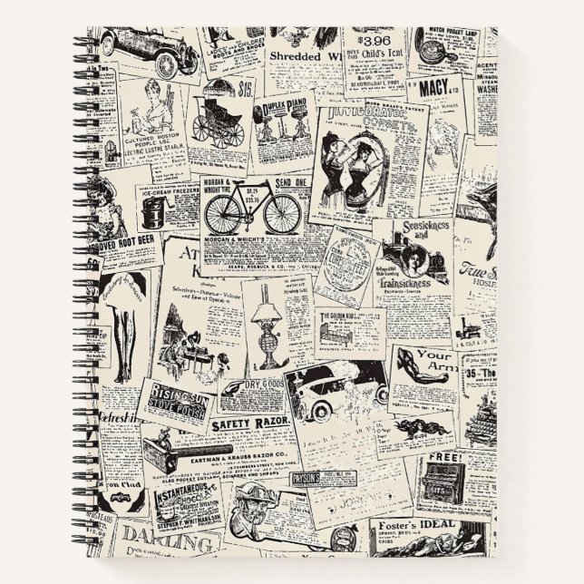 Vintage Newspaper   Notebook (Front)