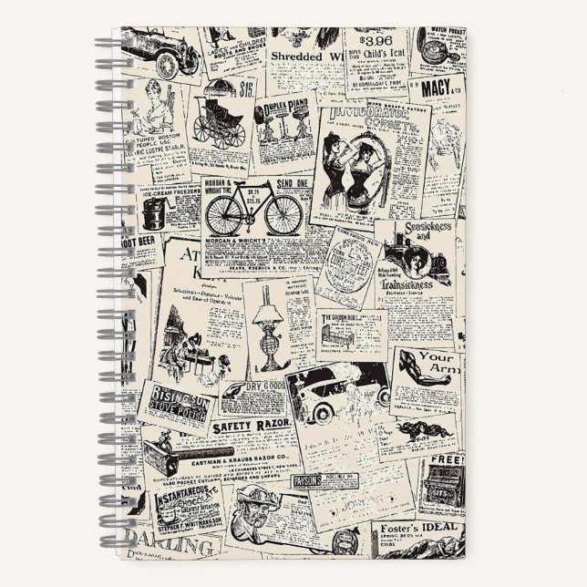 Vintage Newspaper   Notebook (Front)