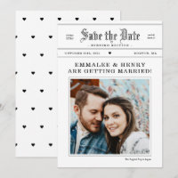 Vintage Newspaper Photo Wedding Save the Date