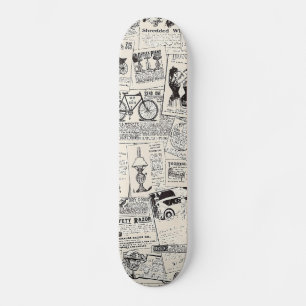 Vintage Newspaper  Skateboard
