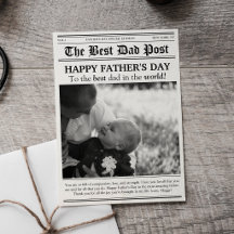 Vintage Newspaper Style Father’s Day Card