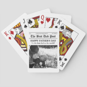 Vintage Newspaper Style Father’s Day Playing Cards