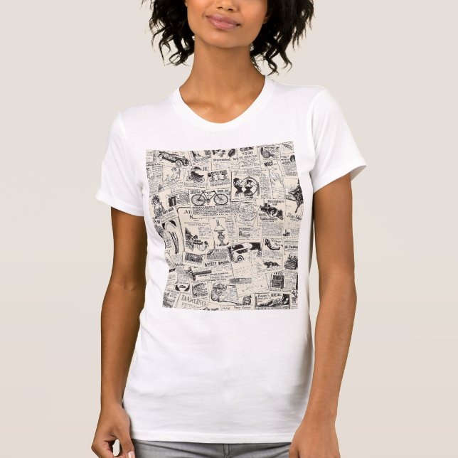 Vintage Newspaper   T-Shirt (Front)