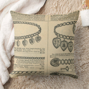 Vintage Newspaper Throw Pillow