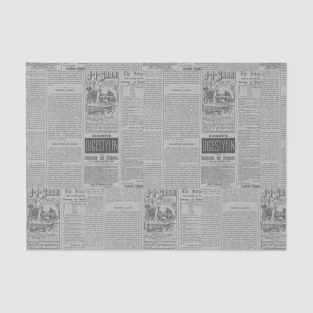 Vintage Newspaper Tissue Paper (Front)