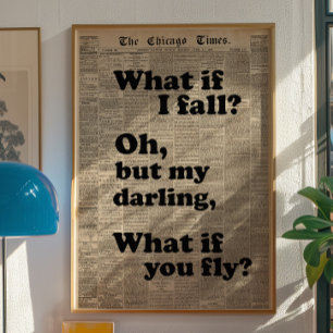 Vintage Newspaper Typography Wall Art
