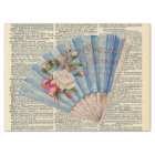 Vintage Newspaper with French Fan Decoupage