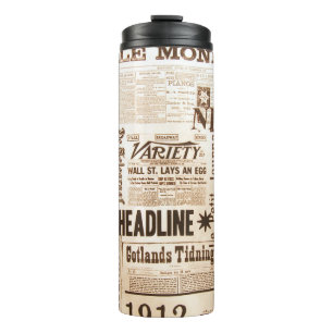 Vintage Newsprint Thermal Tumbler