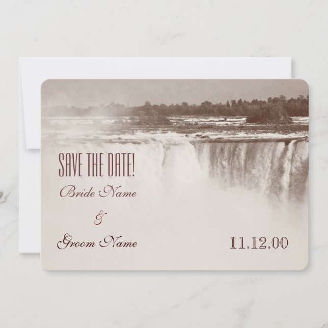 Vintage Niagara Falls wedding invite (Front)