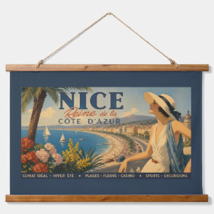 Vintage Nice Reine Cote D'Azur Hanging Tapestry