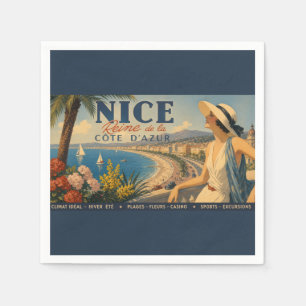 Vintage Nice Reine Cote D'Azur Napkin