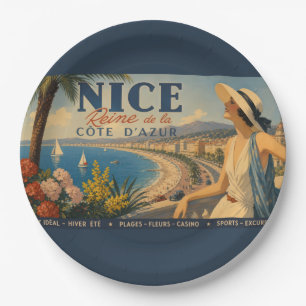 Vintage Nice Reine Cote D'Azur Paper Plate