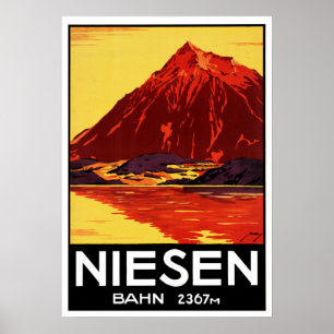 Vintage Niesen Bahn Switzerland Travel Poster