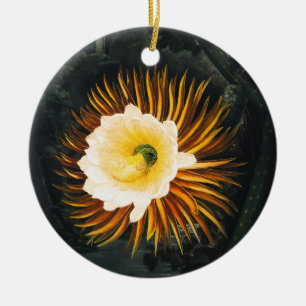 Vintage Night-Blowing Cereus Gothic Art Ceramic Ornament