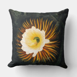 Vintage Night-Blowing Cereus Gothic Art Cushion