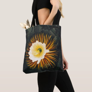 Vintage Night-Blowing Cereus Gothic Art Tote Bag
