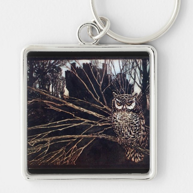 Vintage Night Owl Rackham Key Ring (Front)