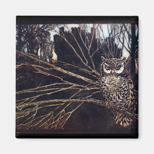 Vintage Night Owl Rackham Magnet