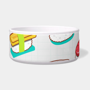 Vintage nigiri sushi, doodle pattern