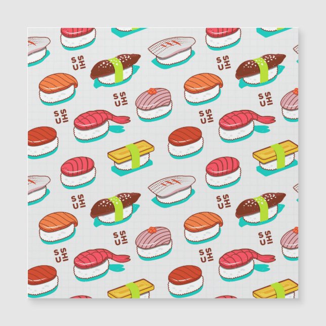 Vintage nigiri sushi, doodle pattern (Front)